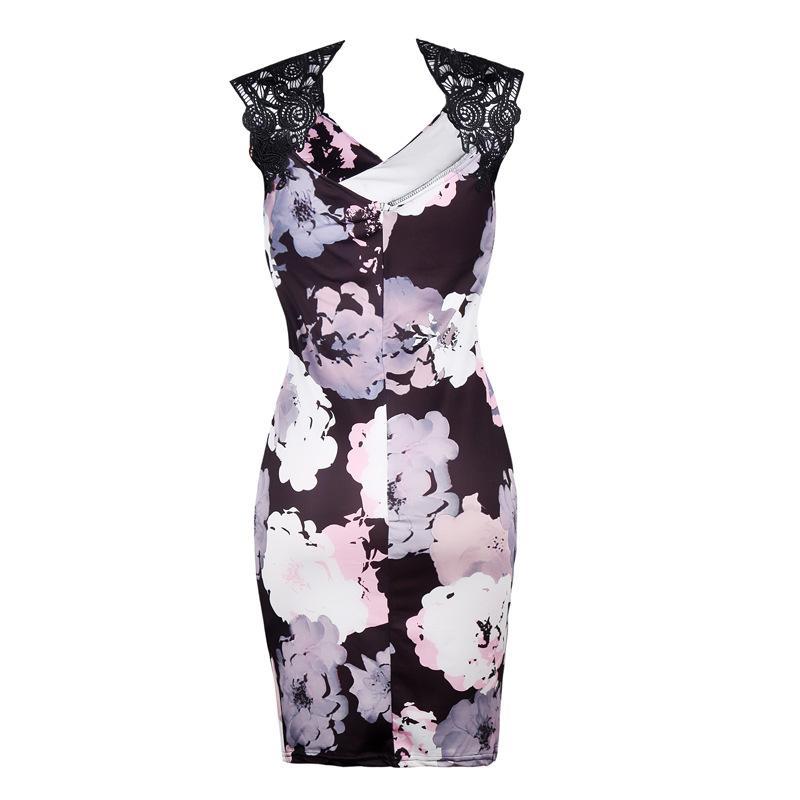 Lace Connection Floral Watercolor Dress