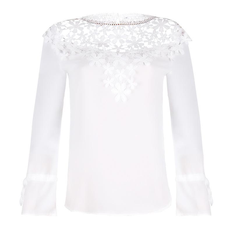 Lace Embroidery Wrist Tie Blouse-Theone Apparel