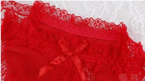 Lacy Side Tie Bikini Crotchless Undies-Theone Apparel