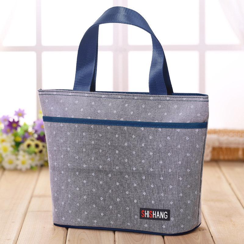 Large Preppy Print Tote Bag-Gray-Theone Apparel