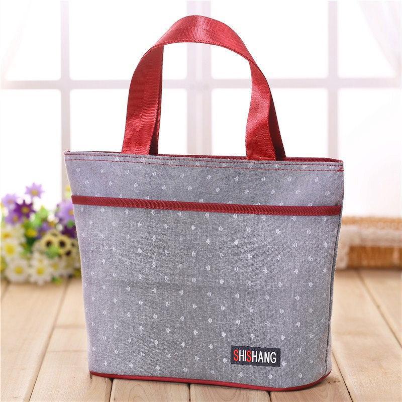 Large Preppy Print Tote Bag-Gray 2-Theone Apparel