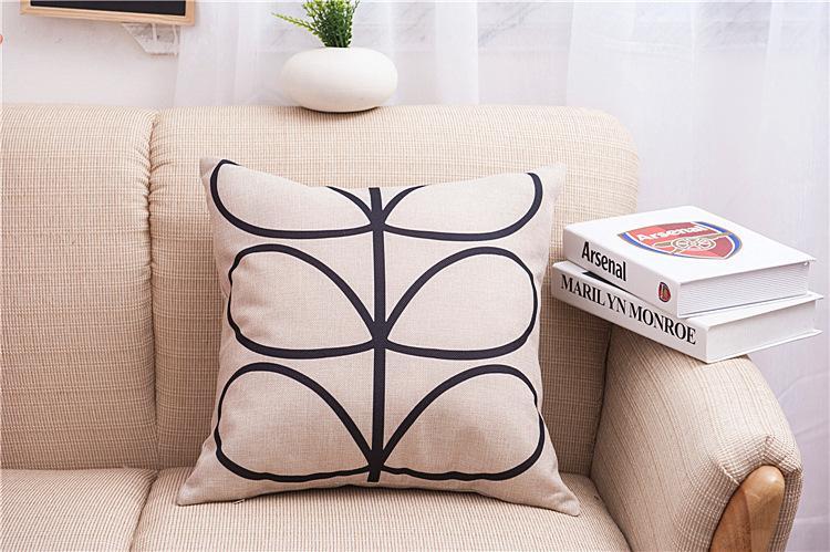 Leaf Drawing Print Pillow Covers-Theone Apparel