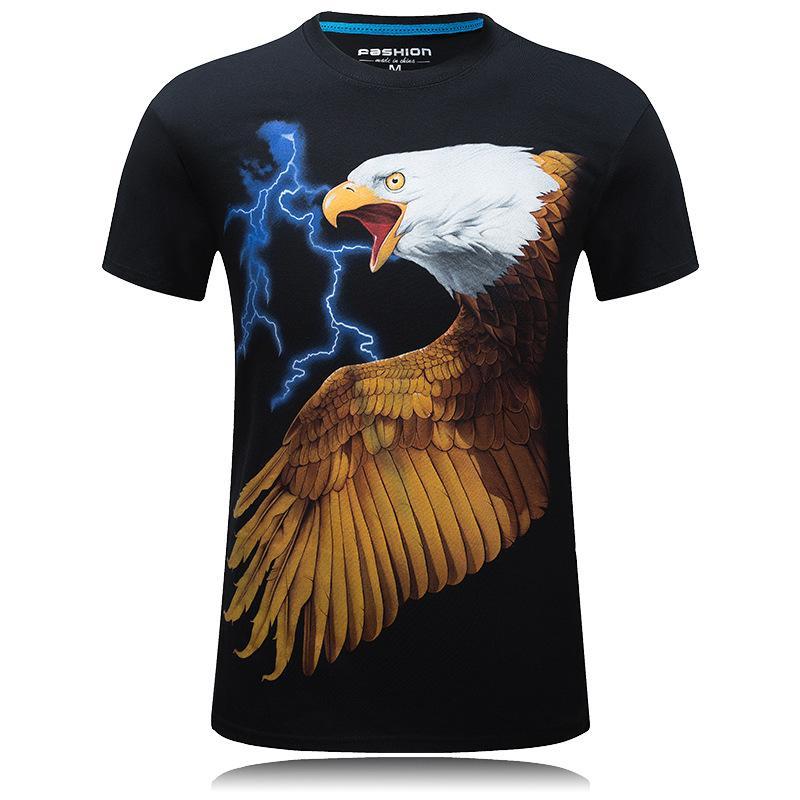 Lightning Strikes Eagle Flies USA Shirt-Theone Apparel