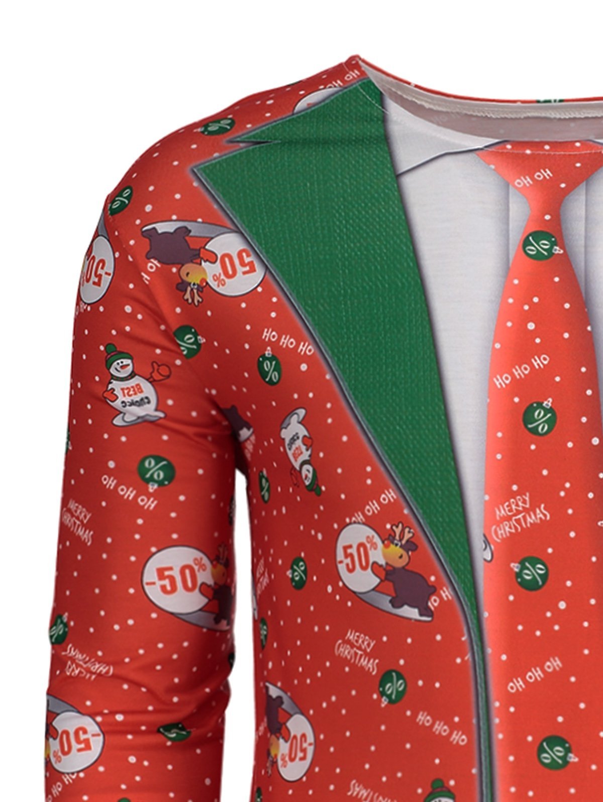 Long Sleeve Crew Neck Snowman Shirt