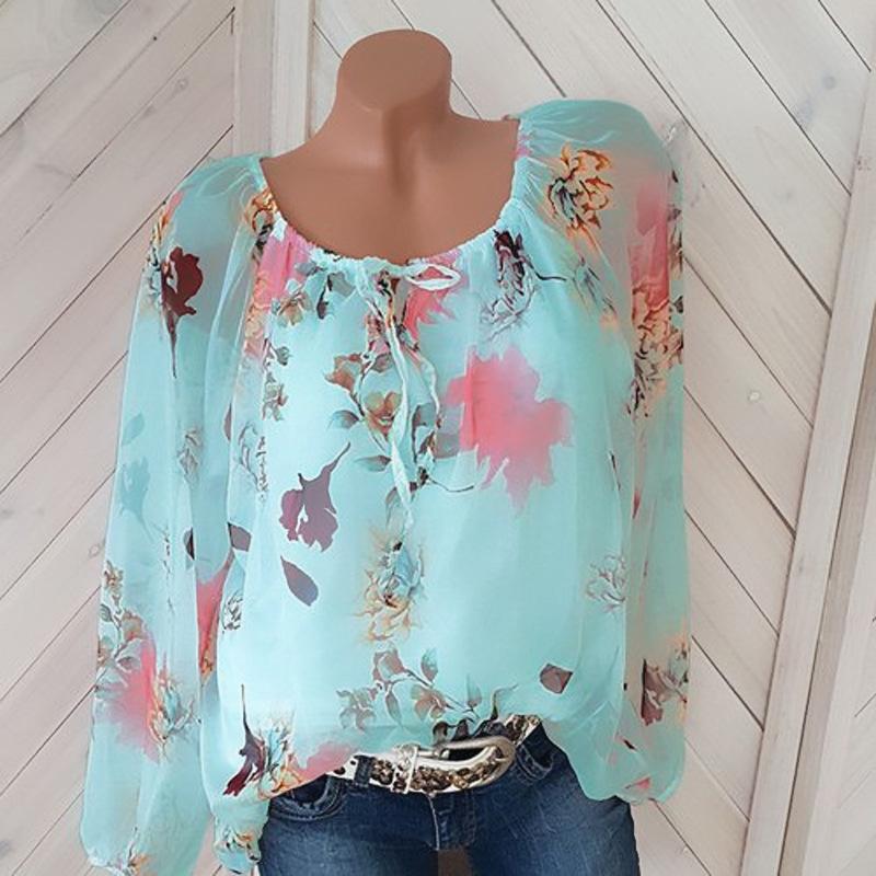 Loosely Layered Floral Peasant Blouse-Theone Apparel