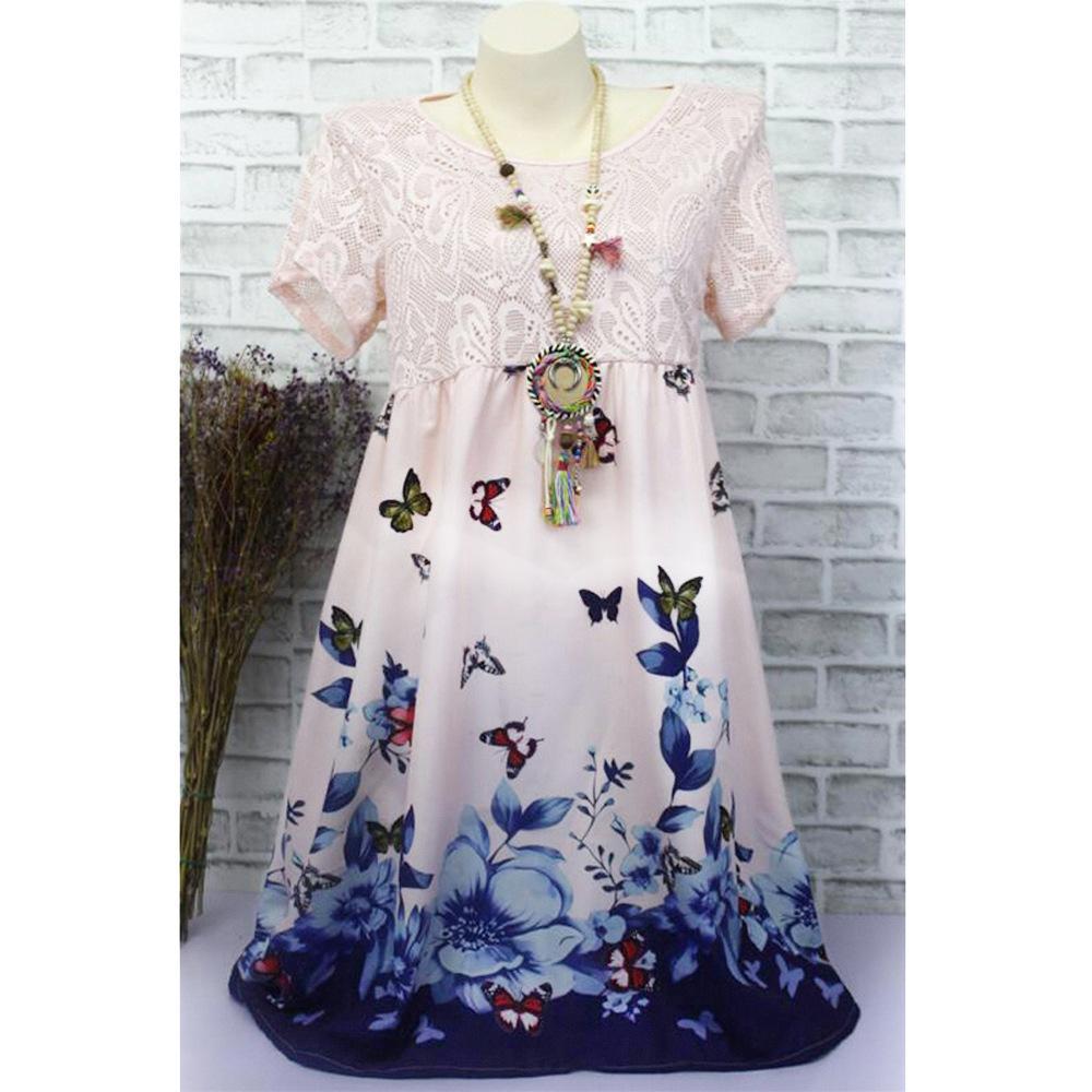 Lovely Lace Butterfly Print Dress-Theone Apparel