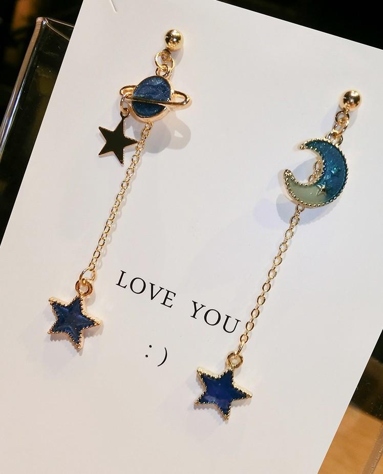 Make a Wish Starry Night Drop Earrings-Theone Apparel