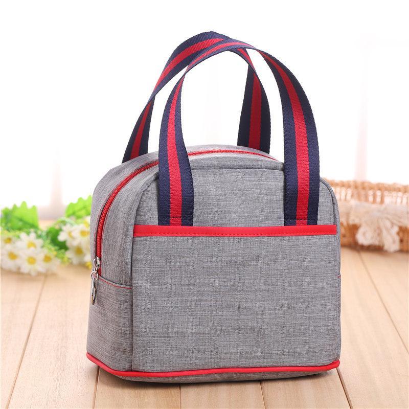 Medium Round Top Zipper Tote-Gray-Theone Apparel