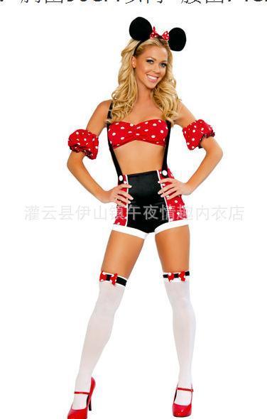 Mini Mouse Polka Dot Lingerie With Stockings-Theone Apparel