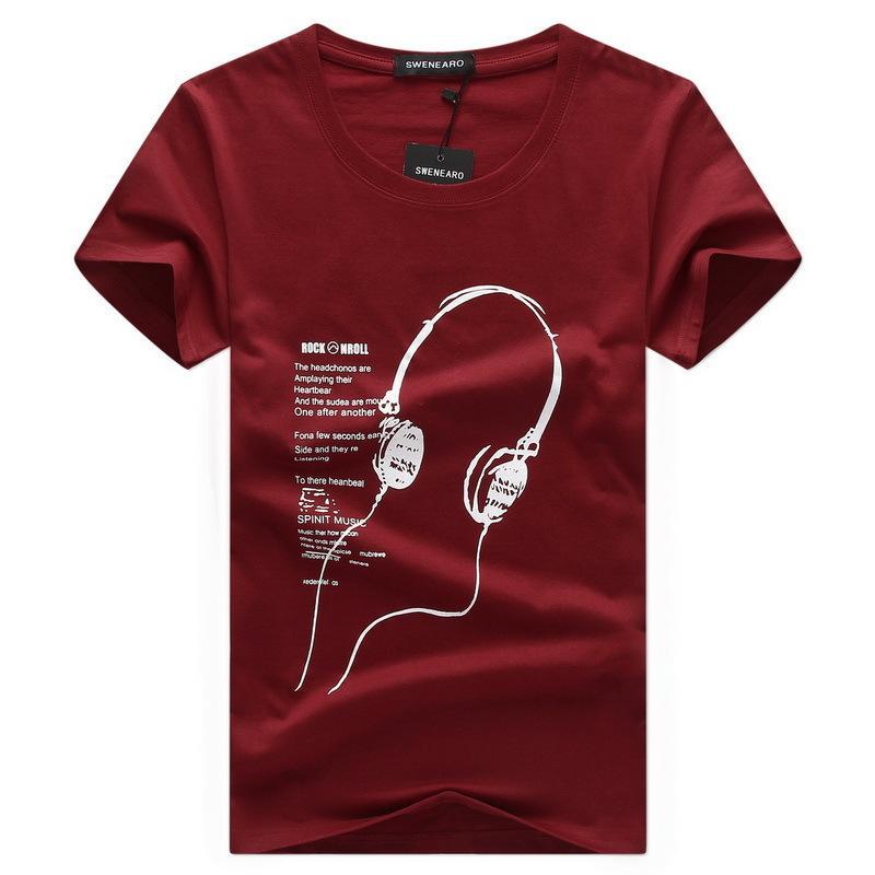 Music is Life Headphone Shirt-Dark Red-Theone Apparel