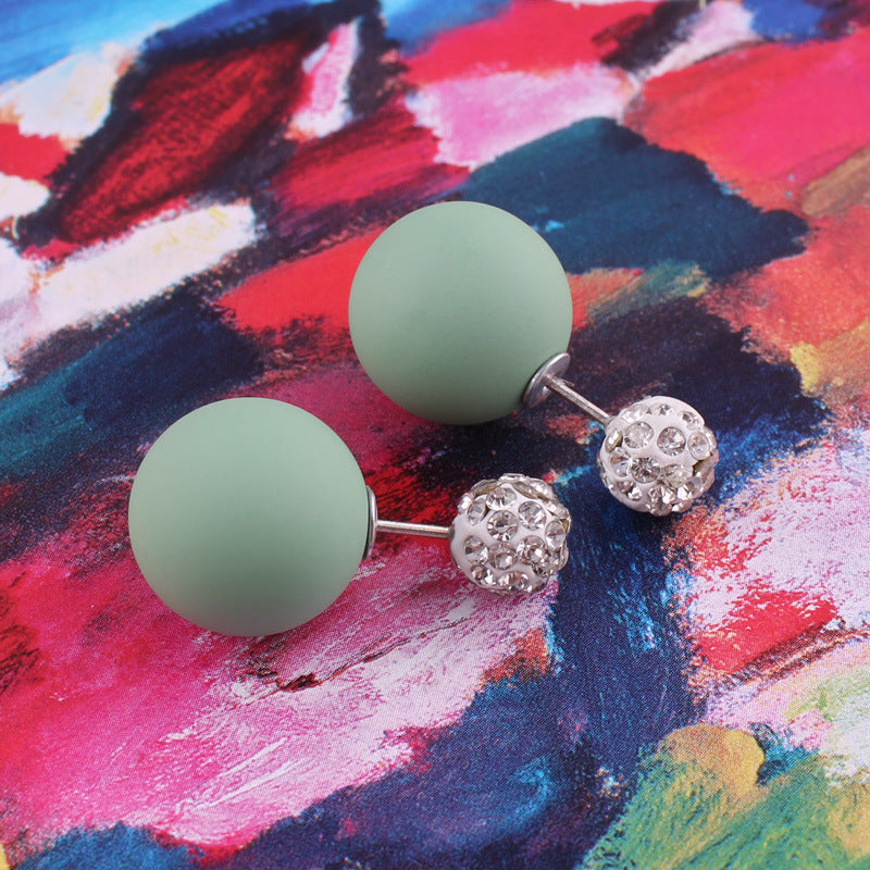 Pastel Sphere Double Sided Earrings-Green-Theone Apparel