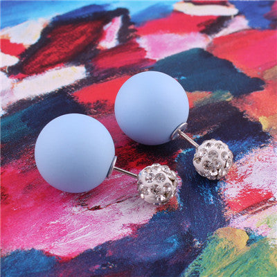 Pastel Sphere Double Sided Earrings-Blue-Theone Apparel