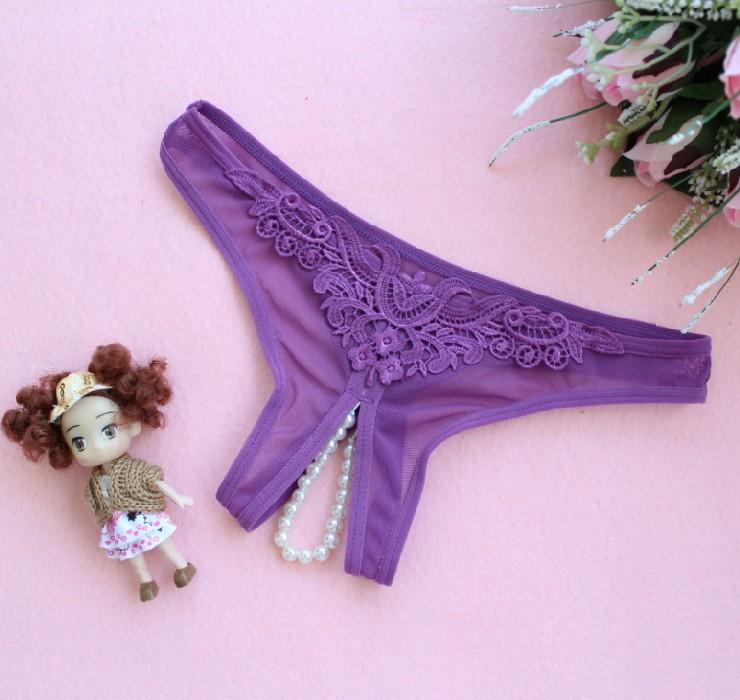 Pearly Secret Cheeky Crotchless Panties-Theone Apparel