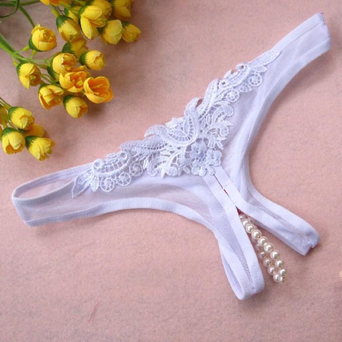 Pearly Secret Cheeky Crotchless Panties-Theone Apparel