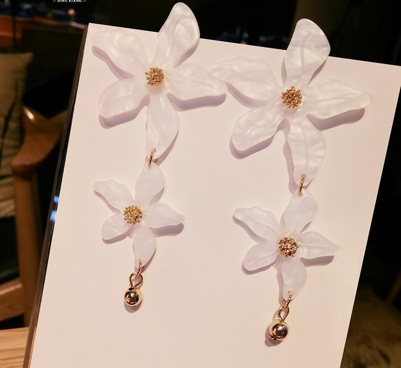 Pink Flower Blossom Statement Earrings-Theone Apparel