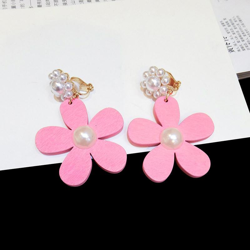 Pink Pearl Daisy Flower Earrings-Theone Apparel