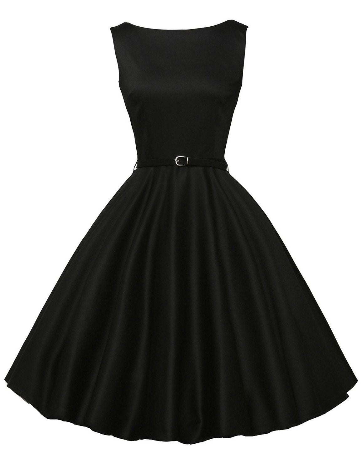Pleat Persuasion Belted Cocktail Dress-Theone Apparel