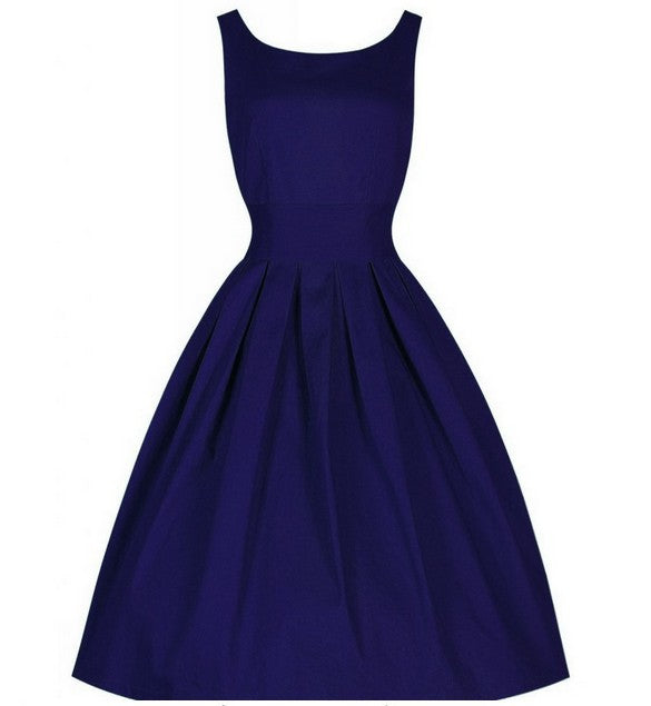 Pleated Scoop Neck A Line Dress-Theone Apparel