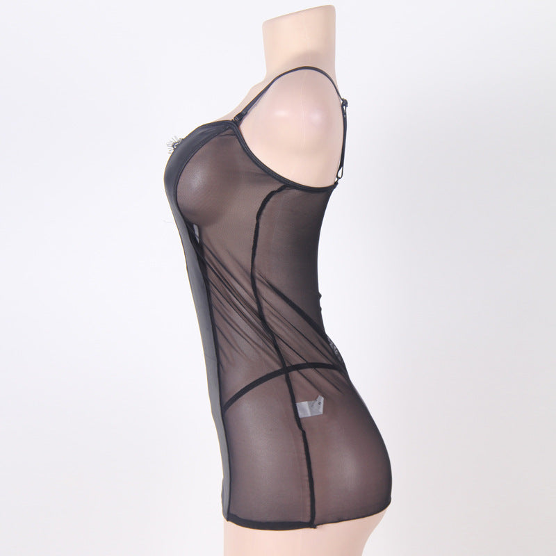 Plus Size Crisscross Bodice Black Mini Dress