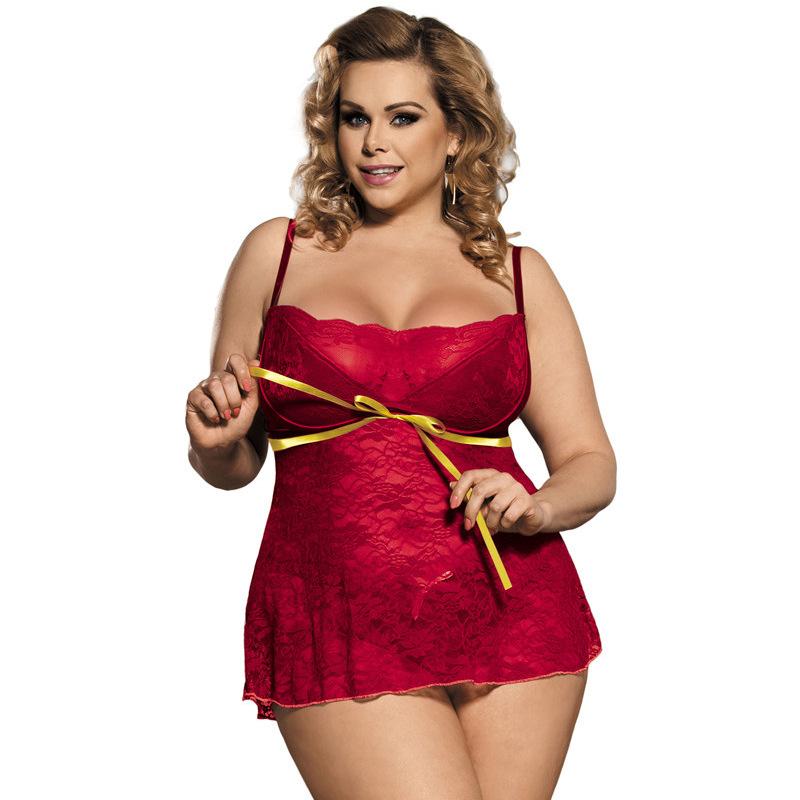 Plus Size Red and Gold Lace Dress-Red-Theone Apparel