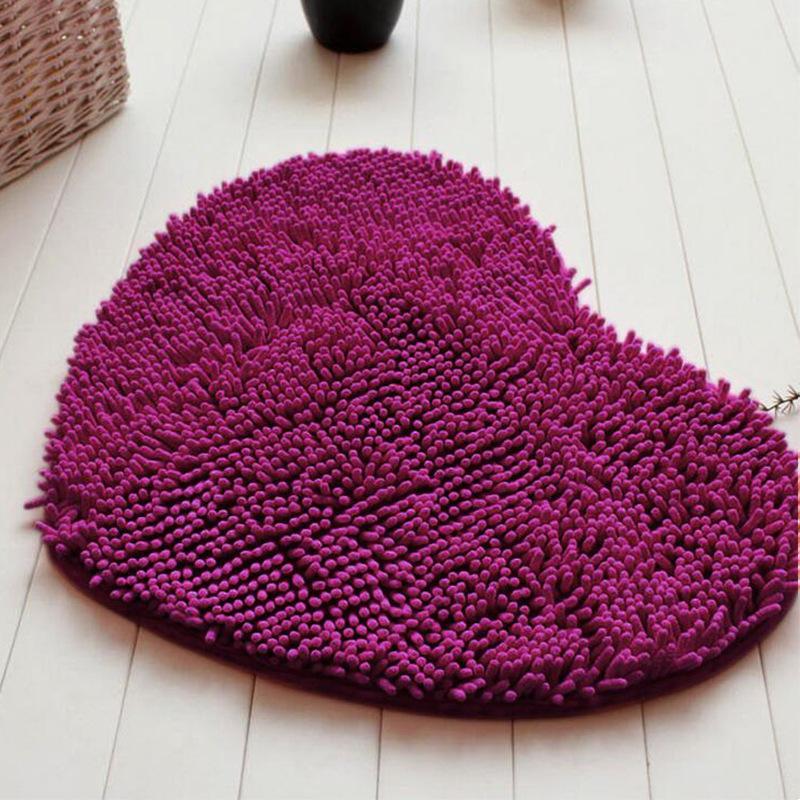 Plush Fabric Heart Shaped Bath Mat-Theone Apparel