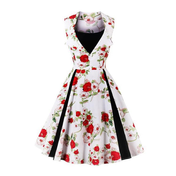 Polka Dot Pleats Retro Flair Dress-Theone Apparel