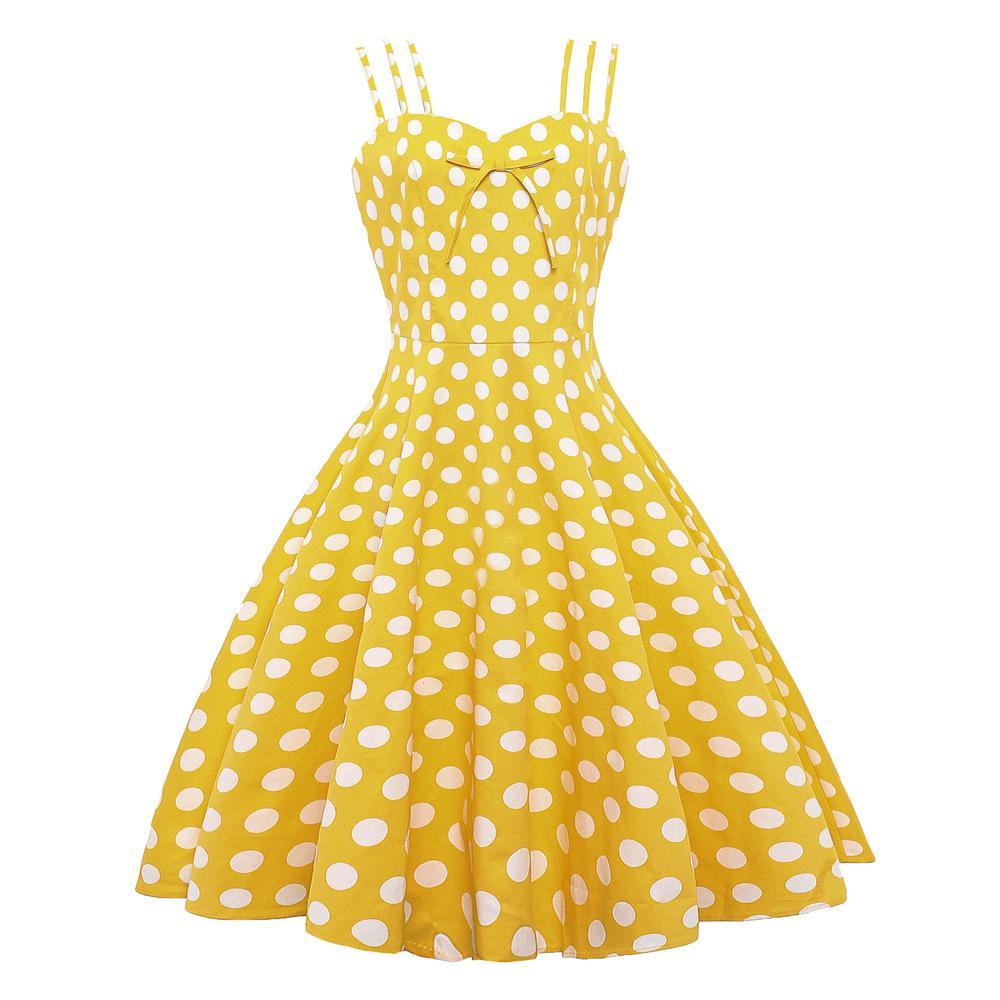 Polka Dot Triple Strap Summer Dress-Theone Apparel