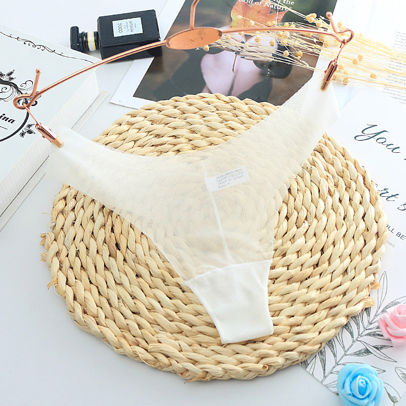 Racy Sheer Mesh Thong Panty-White-Theone Apparel