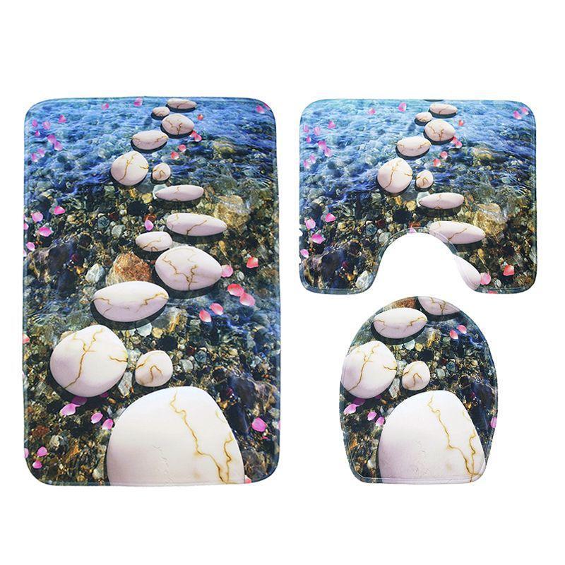 River Stone Nature Inspired Bath Mat Set-Theone Apparel