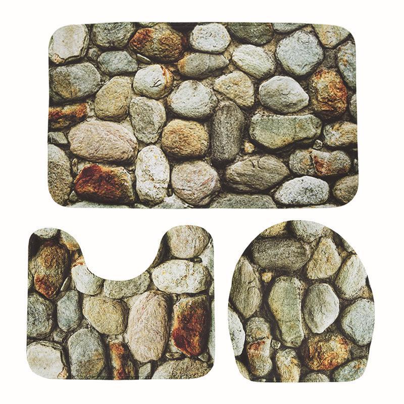 Rocks and Stone Bath Mat Set-Theone Apparel