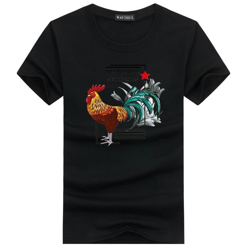 Rooster in Charge Short Sleeve Tee-Black-Theone Apparel