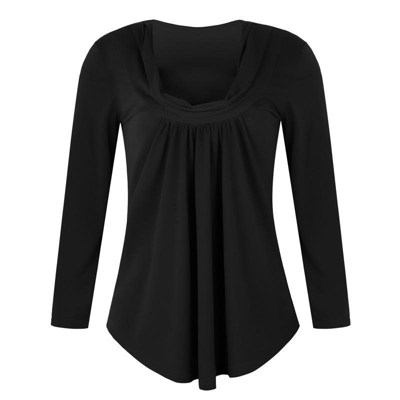 Ruched Collar Floral Print Blouse-Black-Theone Apparel