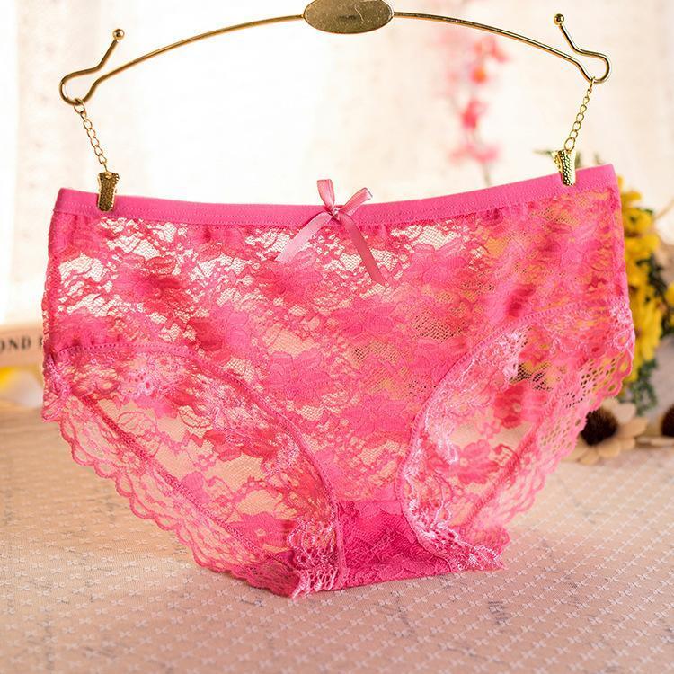 Ruffled Black Lace Hipster Panty-Hot Pink-Theone Apparel