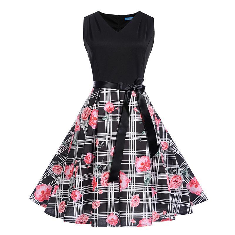 Satin Waist Bow Cocktail Dress-Theone Apparel