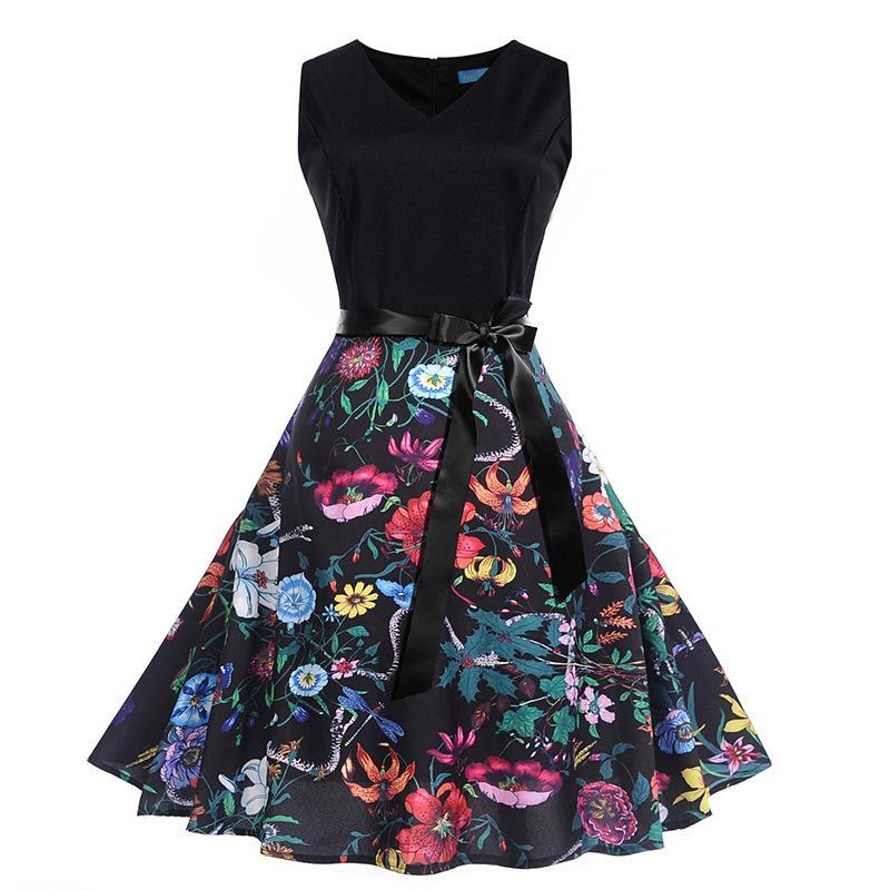 Satin Waist Bow Cocktail Dress-Theone Apparel