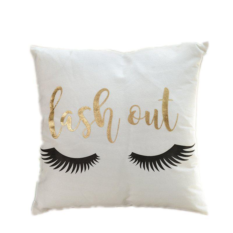 Scripted Gold Foil Pillow Covers-Theone Apparel
