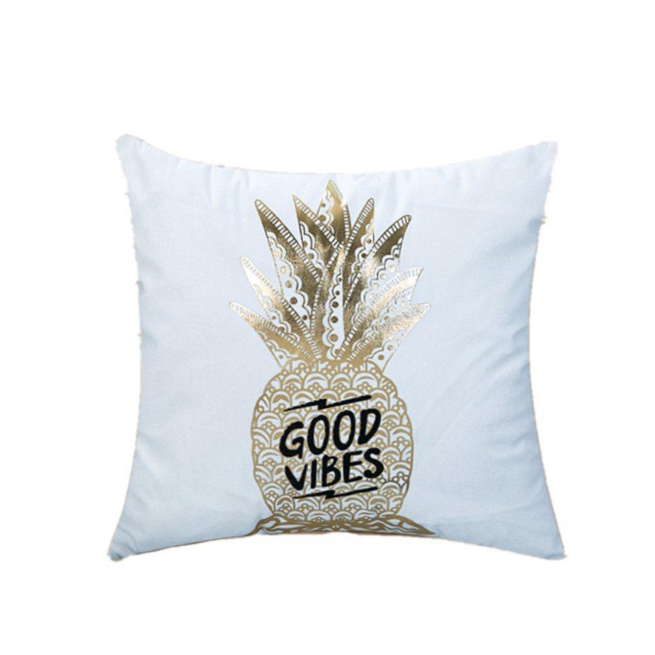 Scripted Gold Foil Pillow Covers-Theone Apparel