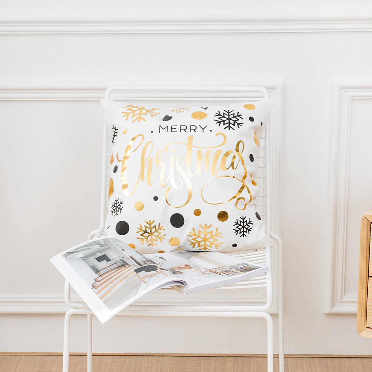 Scripted Gold Foil Pillow Covers-Theone Apparel
