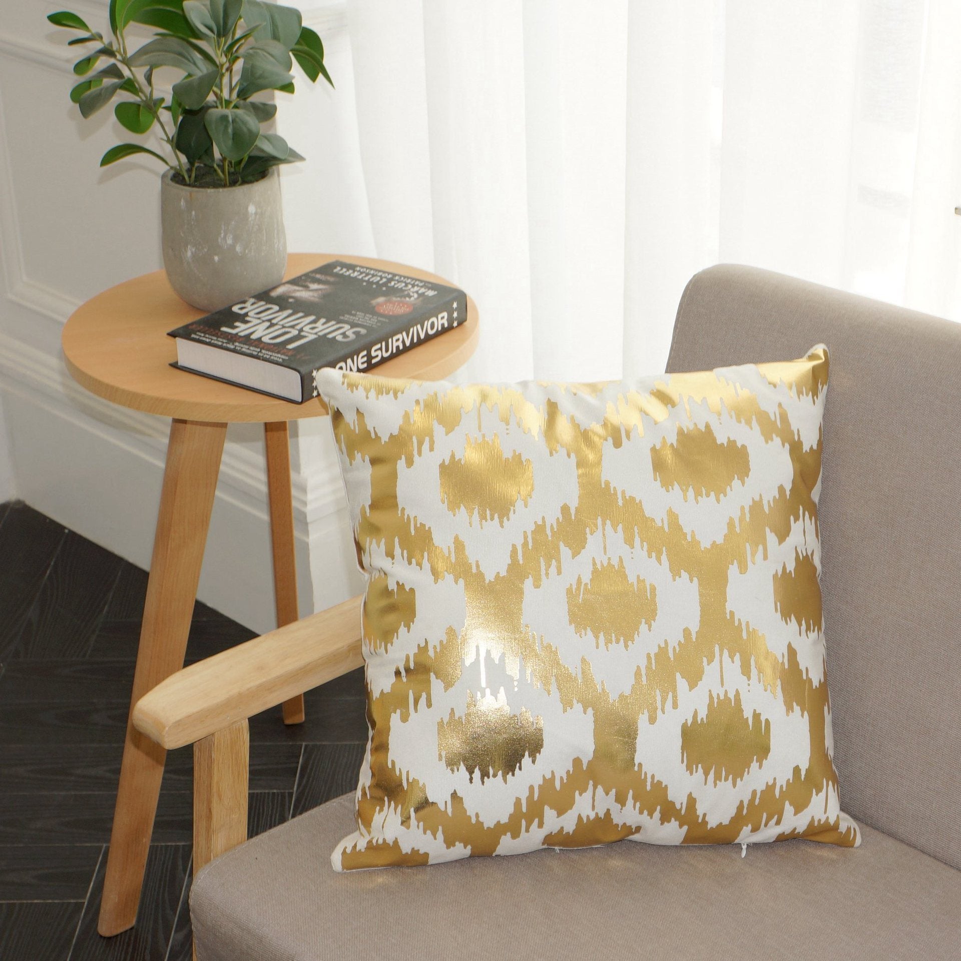 Scripted Gold Foil Pillow Covers-Theone Apparel