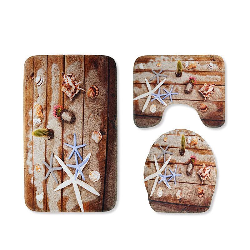 Seashells and Starfish Bath Mat Sets-621-0028-S1-Theone Apparel