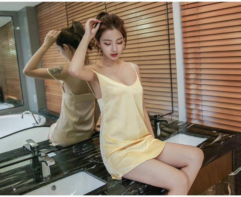 Simplistic Silky Chemise Slip Dress-Theone Apparel