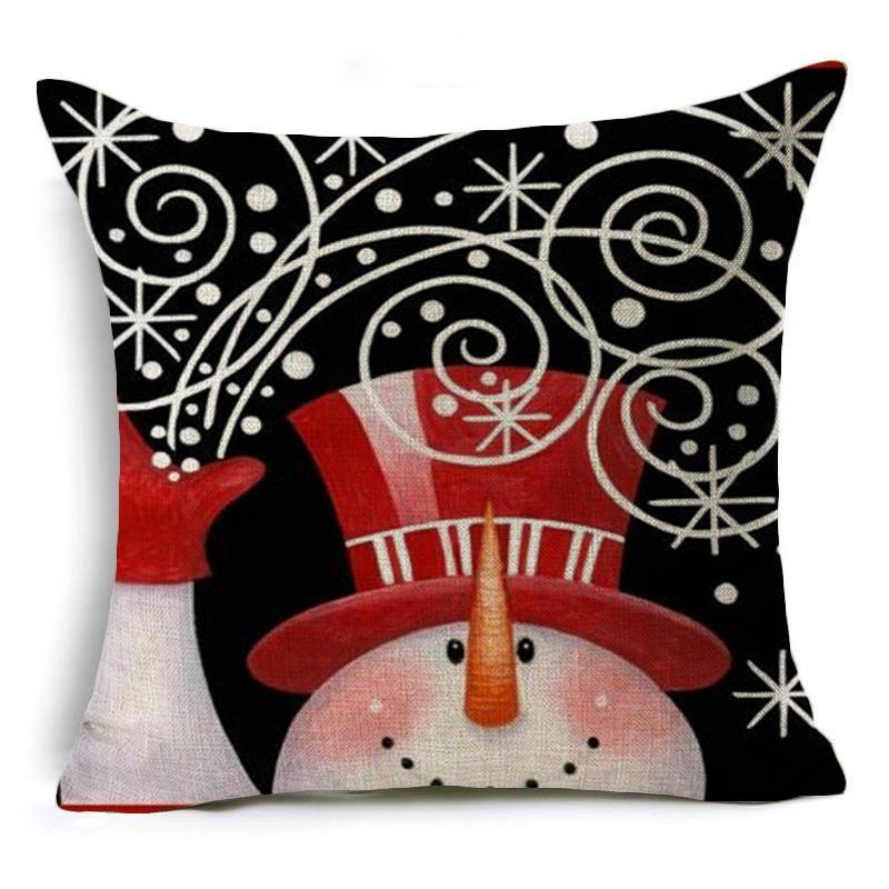 Smiling Snowman Holiday Pillow Covers-Theone Apparel