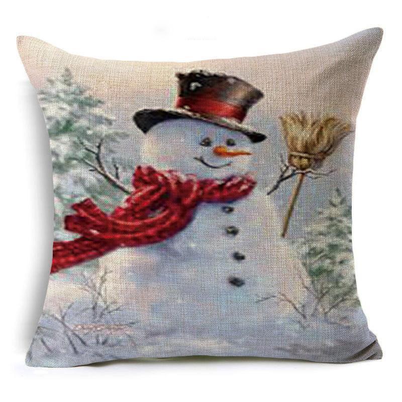 Snow Scene Snowman Pillow Covers-Theone Apparel