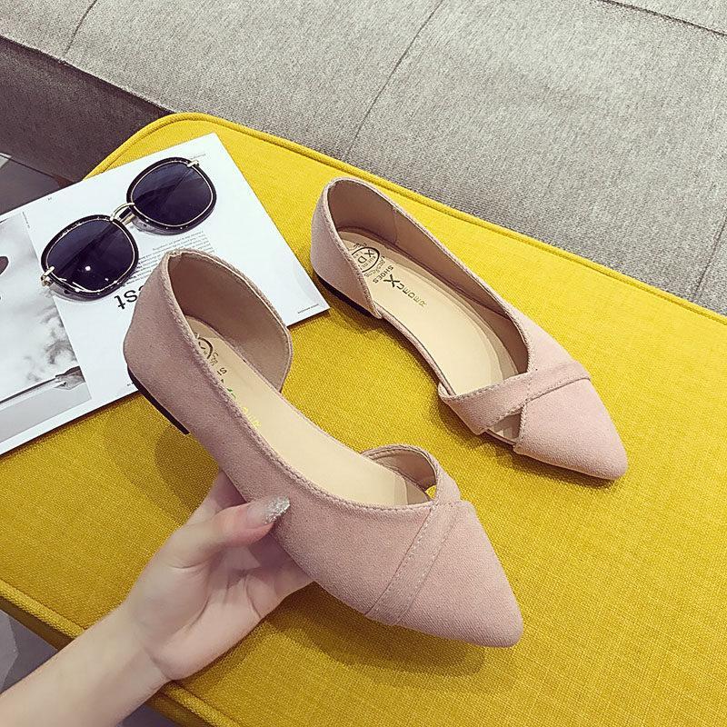 Soft Suede D'Orsay Ballet Flats-Theone Apparel