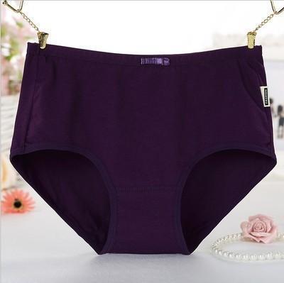 Solid Black High Rise Brief Panty-Purple-Theone Apparel