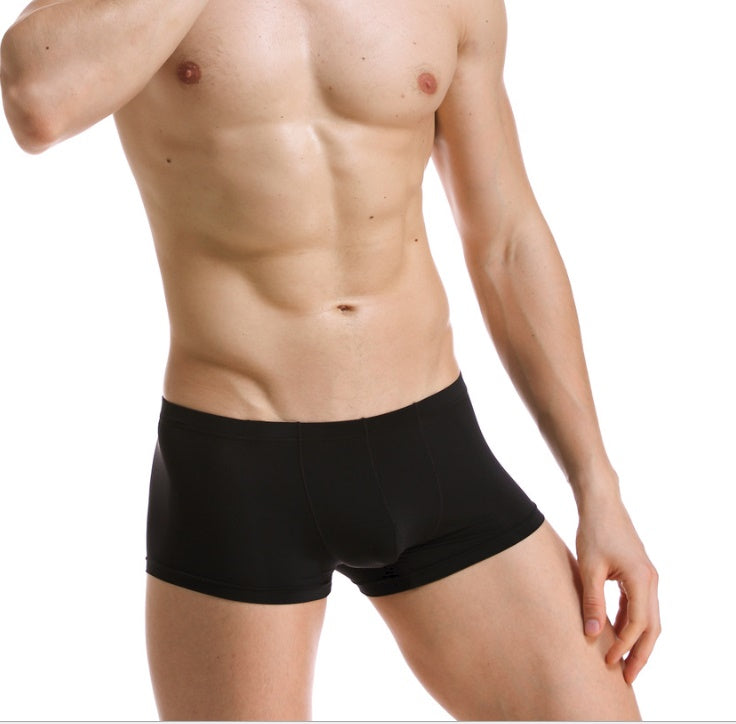 Solid Color Cropped Boxer Briefs-Black-Theone Apparel