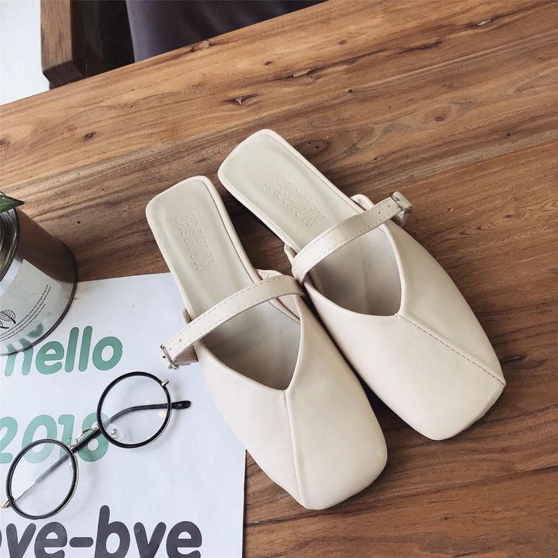 Square Toe Single Strap Sliders-Theone Apparel