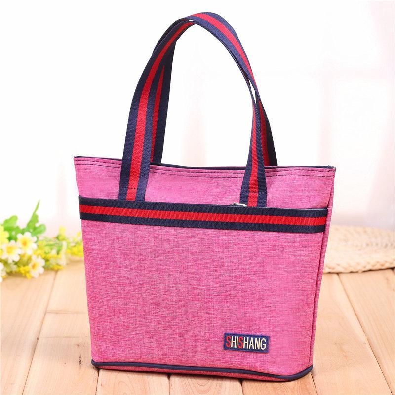 Strappy Shopper Tote Handbag-Rose Red-Theone Apparel