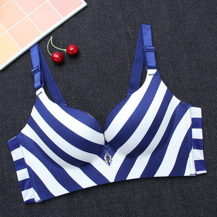 Striped Longline Push Up Bra-Theone Apparel