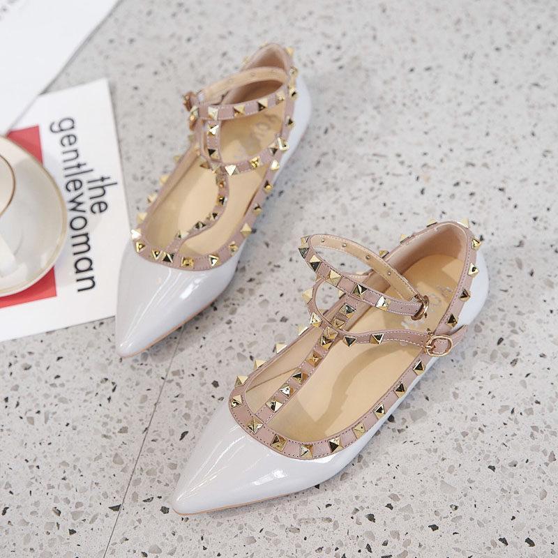 Studded Cage Ankle Fashion Flats-Theone Apparel